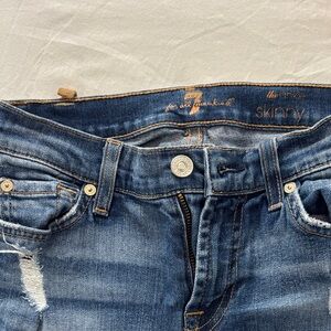 7 For All Mankind  Women’s Blue Skinny Jeans